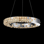 Люстра серебряная в форме кольца с мозаичным хрустальным оформлением Sparks of Crystal варинант исполнения - 2 | Loft Concept в Екатеринбурге