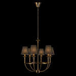 Люстра на металлическом основании бронзового цвета с 6-ю черными конусовидными абажурами Dignity варинант исполнения - 3 | Loft Concept в Екатеринбурге