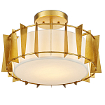 Потолочный светильник круглый с каркасом в форме треугольников и тканевым абажуром Brutal Light варинант исполнения - 3 | Loft Concept в Екатеринбурге