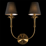 Бра с металлическим основанием бронзового цвета и 2-мя черными конусовидными абажурами Dignity варинант исполнения - 4 | Loft Concept в Екатеринбурге