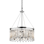 Люстра круглая цвета хром с вертикальными стеклянными трубками и круглыми подвесками Kichler варинант исполнения - 1 | Loft Concept в Екатеринбурге