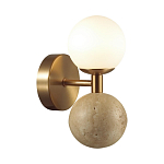 Бра с шарообразным матовым плафоном и шаром из камня на металлическом основании Orb Essence варинант исполнения - 1 | Loft Concept в Екатеринбурге