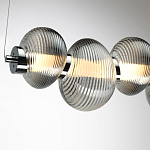 Подвесной светильник линейный с 7-ю рифлеными стеклянными шарами Marcelh Light варинант исполнения - 9 | Loft Concept в Екатеринбурге