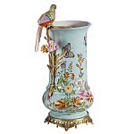 Ваза с птичкой из фарфора с бронзовыми элементами Garden of Eden варинант исполнения - 1 | Loft Concept в Екатеринбурге