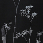Обои ручная роспись Bamboo Argent on Pitch dyed silk варинант исполнения - 2 | Loft Concept в Екатеринбурге