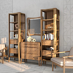 Витрина правая из массива дуба с 5-ю полками и 2-мя ящиками Tasteful Furniture варинант исполнения - 3 | Loft Concept в Екатеринбурге