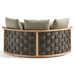 Дизайнерский уличный диван из массива дерева с плетеной спинкой PALINFRASCA Sofa варинант исполнения - 13 | Loft Concept в Екатеринбурге