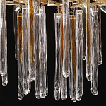 Люстра подвесная золотого цвета с разветвленными ветвями и прозрачными стеклянными подвесками Droplet Chandelier варинант исполнения - 7 | Loft Concept в Екатеринбурге