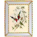Постер с изображением птиц и цветов в зеркальной раме Blooming Birds Poster варинант исполнения - 2 | Loft Concept в Екатеринбурге