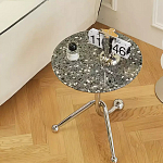 Дизайнерский журнальный стол с круглой столешницей на изогнутых стальных ножках Obafaby варинант исполнения - 2 | Loft Concept в Екатеринбурге