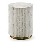 Круглый приставной столик с инкрустацией RADIAL BONE INLAY SIDE TABLE варинант исполнения - 3 | Loft Concept в Екатеринбурге