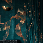 Обои с вышивкой ручной работы Plume Original colourway on velvet варинант исполнения - 1 | Loft Concept в Екатеринбурге