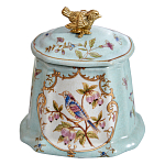 Шкатулка голубого цвета с рисунком и состаренным эффектом Eden Garden варинант исполнения - 2 | Loft Concept в Екатеринбурге