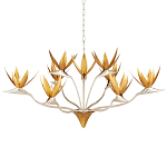 Люстра с плафонами в виде цветов Golden Bird of Paradise варинант исполнения - 3 | Loft Concept в Екатеринбурге