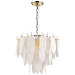 Люстра с декором из рельефного стекла в виде перьев Abelia Feather Chandelier 10 варинант исполнения - 2 | Loft Concept в Екатеринбурге