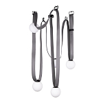 Подвесной светильник с серыми кожаными ремнями и белыми стеклянными плафонами в виде шаров Flos Wireline Lighting варинант исполнения - 5 | Loft Concept в Екатеринбурге