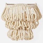 Настенный светильник с подвесками из деревянных бусин молочного цвета Wooden Beads Wall Lamp варинант исполнения - 4 | Loft Concept в Екатеринбурге