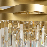 Люстра цвета матового золота с металлическими лентами и длинными прозрачными подвесками Gilded Waves варинант исполнения - 4 | Loft Concept в Екатеринбурге