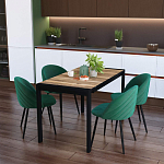 Стол обеденный раздвижной с прямоугольной столешницей на четырех черных ножках Blair варинант исполнения - 9 | Loft Concept в Екатеринбурге