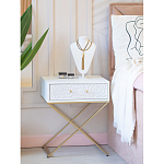 Приставной столик с выдвижным ящиком  White Table Carved Pattern варинант исполнения - 8 | Loft Concept в Екатеринбурге