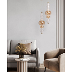 Подвесной светильник с вертикальной композицией из прозрачных и янтарных стеклянных шаров и ромбов Gabriel Scott Luna варинант исполнения - 11 | Loft Concept в Екатеринбурге