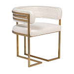 Стул букле бежевый с каркасом цвета матовое золото Tactility варинант исполнения - 2 | Loft Concept в Екатеринбурге