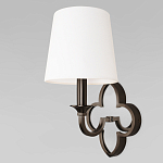 Бра с белым текстильным абажуром и декоративным основанием в виде четырехлистника с зеркальной вставкой Vitorino варинант исполнения - 1 | Loft Concept в Екатеринбурге