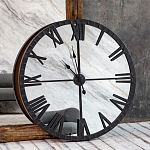 Часы настенные зеркальные с чёрным металлическим циферблатом Mirror Tower Clock варинант исполнения - 5 | Loft Concept в Екатеринбурге