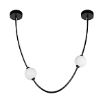 Подвесной светильник в форме дуги с белыми шарообразными плафонами Flos Wireline Lighting варинант исполнения - 2 | Loft Concept в Екатеринбурге