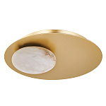 Бра с овальным основанием золотого цвета  и плафоном из алебастра Shaw Lighting варинант исполнения - 1 | Loft Concept в Екатеринбурге