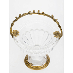 Чаша из прозрачного стекла на ножке с бронзовой ручкой в виде ветки Eden Garden варинант исполнения - 3 | Loft Concept в Екатеринбурге