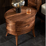 Прикроватный столик из дерева с 2-мя ящиками Moon Walnut Furniture варинант исполнения - 3 | Loft Concept в Екатеринбурге