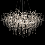 Люстра подвесная с прозрачными стеклянными подвесками в форме капель Диаметр 100 см Droplet Chandelier варинант исполнения - 19 | Loft Concept в Екатеринбурге