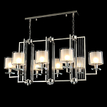 Люстра прямоугольной формы с 8-ю цилиндрическими плафонами из стекла Laurent варинант исполнения - 3 | Loft Concept в Екатеринбурге