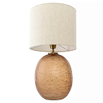 Настольная лампа с тканевым бежевым абажуром на овальном основании Beige Lampshade on Oval Base варинант исполнения - 2 | Loft Concept в Екатеринбурге