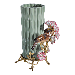 Ваза с птицами и цветами из фарфора с бронзовыми элементами Garden of Eden варинант исполнения - 4 | Loft Concept в Екатеринбурге