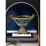 Чаша из прозрачного стекла с бронзовым рельефным ободком Eden Garden варинант исполнения - 2 | Loft Concept в Екатеринбурге