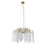 Люстра подвесная с изогнутыми золотистыми элементами и хрустальными подвесками FAIRYTREE Light варинант исполнения - 1 | Loft Concept в Екатеринбурге