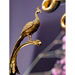 Чаша из прозрачного стекла на бронзовой подставке в виде павлина с рельефным хвостом Eden Garden варинант исполнения - 4 | Loft Concept в Екатеринбурге