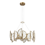 Люстра круглая с полукруглыми плафонами из искусственного алебастра в бронзовой оправе Marbella варинант исполнения - 5 | Loft Concept в Екатеринбурге