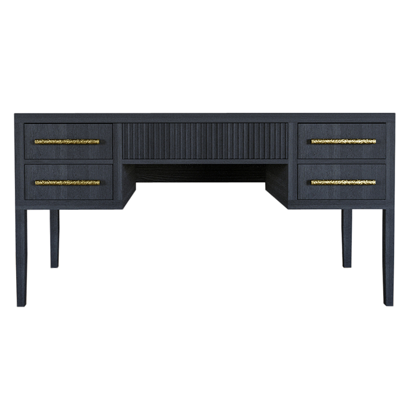 Большой Рабочий стол Primo с 5 выдвижными ящиками Черный дуб Черный в Екатеринбурге | Loft Concept 