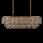 Люстра овальная каскадная с подвесками в форме колец Galaxy of Light варинант исполнения - 1 | Loft Concept в Екатеринбурге