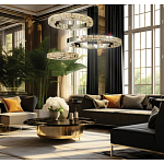 Люстра из 3-х колец с мозаичным хрустальным оформлением Sparks of Crystal варинант исполнения - 2 | Loft Concept в Екатеринбурге