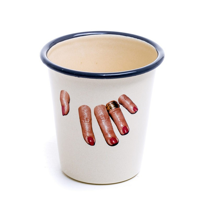 Стакан Seletti Enamel Fingers Бежевый Мульти в Екатеринбурге | Loft Concept 