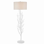 Торшер белый с цилиндрическим абажуром и каркасом в виде дерева Branched Tree варинант исполнения - 1 | Loft Concept в Екатеринбурге