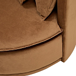 Кушетка круглая с обивкой из велюра коричневая Milky Brown Chair варинант исполнения - 5 | Loft Concept в Екатеринбурге