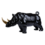 Статуэтка черный носорог с золотыми рогами Golden Horned Black Rhino варинант исполнения - 1 | Loft Concept в Екатеринбурге