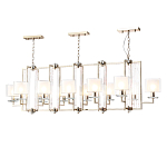 Люстра прямоугольной формы с 12-ю цилиндрическими плафонами из стекла Laurent варинант исполнения - 2 | Loft Concept в Екатеринбурге