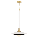 Подвесной светильник с плафоном в форме плоского купола и белой шарообразной лампой Eurofase варинант исполнения - 9 | Loft Concept в Екатеринбурге