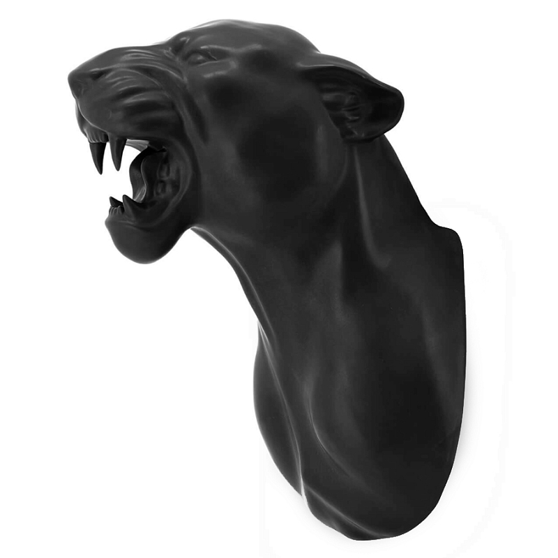 Аксессуар на стену Пантера матовая Abhika LEOPARD HEAD HANGING Черный матовый в Екатеринбурге | Loft Concept 